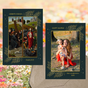 Cartão De Festividades Ressurreição de páscoa da Foto da Família Jesus