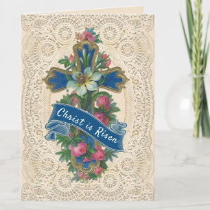 Cartão De Festividades Ressurreição Religiosa de Páscoa Cristo Ressuscito