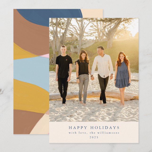 Cartão De Festividades Retrato Abstrato Única Colorida Foto Personalizada (Frente/Verso)