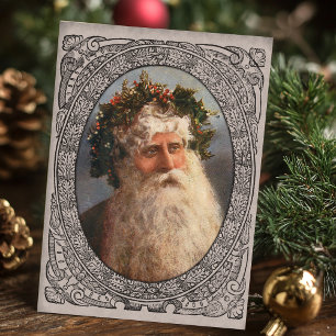 Cartão De Festividades Retrato Antigo do Papai Noel