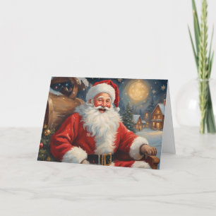 Cartão De Festividades Retrato Antigo do Papai Noel