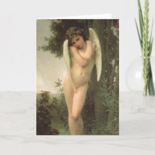 Cartão De Festividades Retrato de Anjo Cupido (Cupidon) por Bouguereau