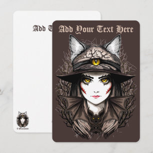 Cartão De Festividades Retrato de bruxas e bonitinho de Halloween