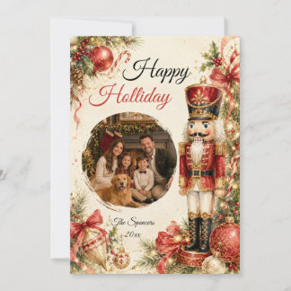 Cartão De Festividades Retrato de Família de Natal do Nutcracker Clássico