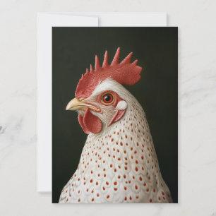 Cartão De Festividades Retrato de Frango Manchado