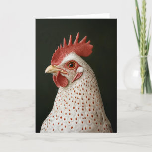 Cartão De Festividades Retrato de Frango Manchado