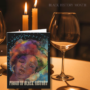 Cartão De Festividades Retrato de Mulher da História Negra Orgulhosa em A