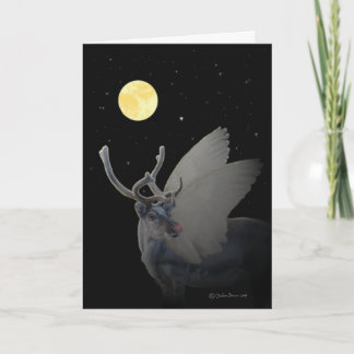 Cartão De Festividades Retrato de "Rudolf em Lua"