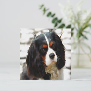Cartão De Festividades Retrato De Um Rei Charles Cavalier Spaniel