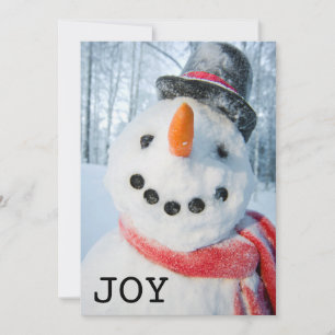 Cartão De Festividades Retrato de um Snowman Feliz