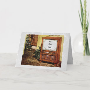 Cartão De Festividades Retro 1950s Christmas TV