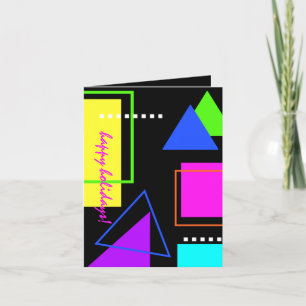 Cartão De Festividades RETRO 80s FORMAS DE RETO EM REFEIÇÃO REFEIÇÕES DE