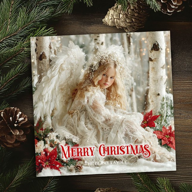 Cartão De Festividades Retro angelic angel red white gold cheerful card (Retro angelic angel red white gold cheerful greeting card

)