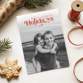 Cartão De Festividades Retro Black and White Photo Children Christmas