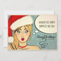 Retro Blonde em Santa Hat Humor ID558