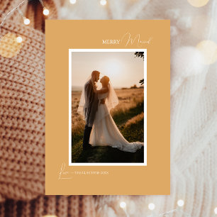 Cartão De Festividades Retro Dourado Boho, Feliz Minimalista, Retrato Cas