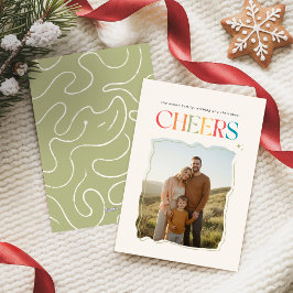 Cartão De Festividades Retro Family Photo Portrait Christmas