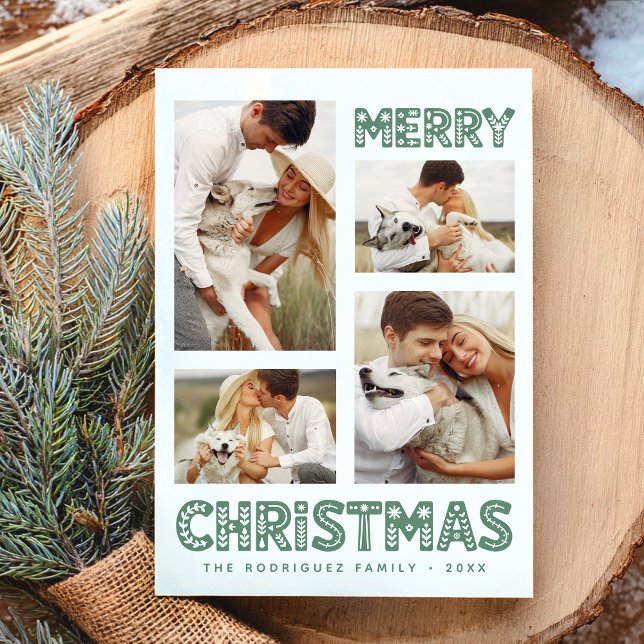 Cartão De Festividades Retro Feliz Natal Moderno (Criador carregado)