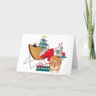 Cartão De Festividades RETRO FELIZES CHOWLIDAYS Chow Chow Art Cards