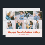 Cartão De Festividades Retro First Mothers Day 12 Photo Collage<br><div class="desc">Elegant Mother's Day greeting card.'</div>