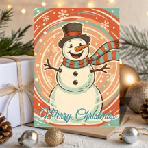 Retro Frosty Homem de Neve Nevasca Natal