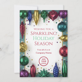 Cartão De Festividades Retro Glass-Ornament Luxe | Business Greetings