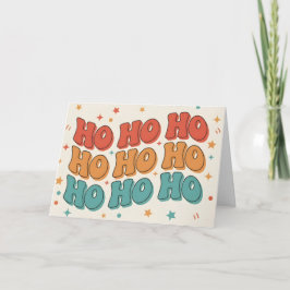 Cartão De Festividades Retro Groovy Ho Ho Ho Feliz Natal