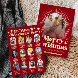 Cartão De Festividades Retro Groovy What A Year In Review 12 Photo Arch