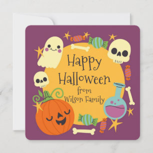 Cartão De Festividades Retro Halloween Assustador