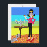 Cartão De Festividades Retro Hanukkah e um Martini<br><div class="desc">Retro Chanukah e um Martini</div>
