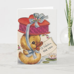 Cartão De Festividades Retro Little Peep With Chocolate Valentine