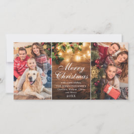 Cartão De Festividades Retro MistletoRustic Felry Saudação de Natal