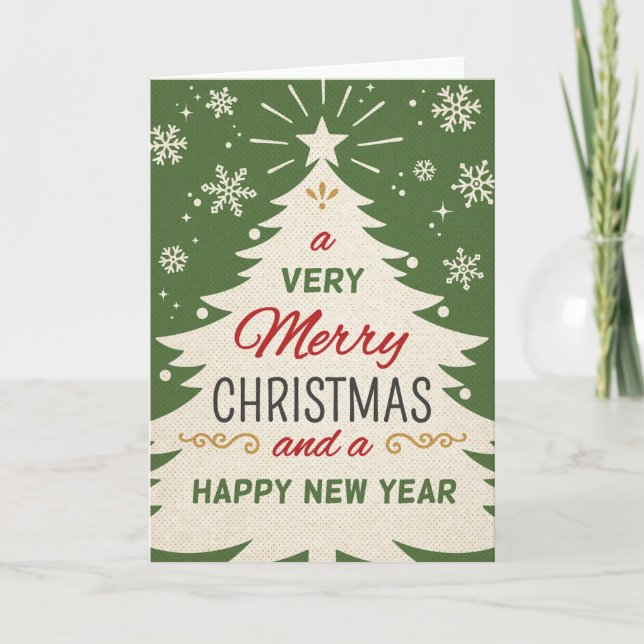 Cartão De Festividades Retro Natal (Frente)