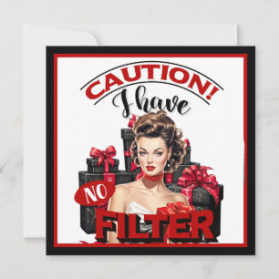 Cartão De Festividades Retro Natal Doce e Torcido Pin-up