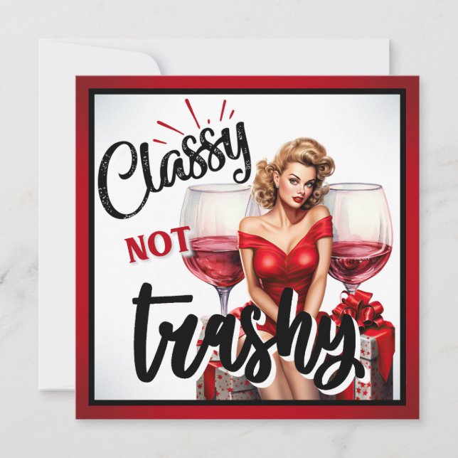 Cartão De Festividades Retro Pinup Sofisticada não Brega (Frente)