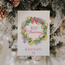 Retro Quirky Green Christmas Arco Wreath Non-Photo