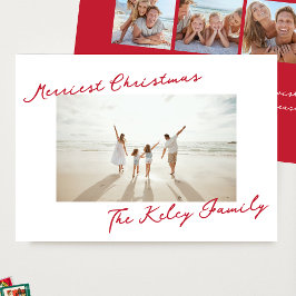 Cartão De Festividades retro red merry christmas collage photo