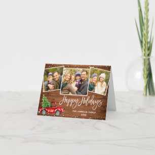 Cartão De Festividades Retro Red Truck Russo 3 FOTO Saudação de Natal