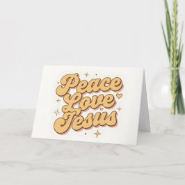 Cartão De Festividades Retro Script Paz Amor Jesus Natal
