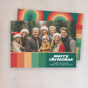 Cartão De Festividades Retro Stripes - Foto - Feliz Arte da Linha de Nata