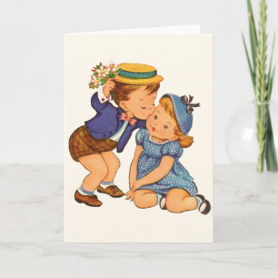 Cartão De Festividades Retro Valentine Love Greeting Card