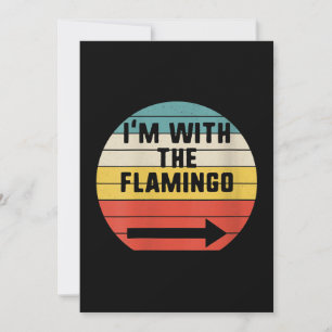 Cartão De Festividades Retro Vintage, estou com o Flamingo Flamingo