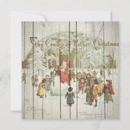 Cartão De Festividades Retro Vintage Natal Religioso Na Madeira Vintage