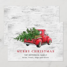 Retro Vintage Red Fazenda Caminhão Árvore de Natal