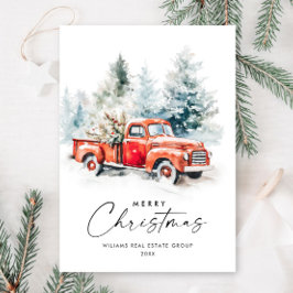 Cartão De Festividades Retro Vintage Red Fazenda Truck Corporação de Nata