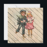 Cartão De Festividades Retrô | Vintage Winter Children Skate In Ice<br><div class="desc">Cartão de saudação de retrorreflectores/Natais vintages. Desejo a todos um Feliz Natal e Feliz ano novo!</div>