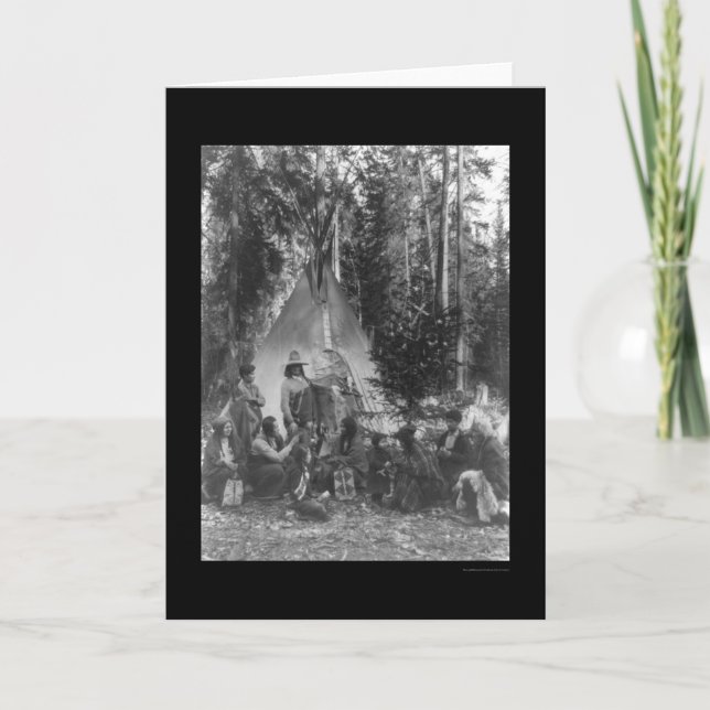 Cartão De Festividades Reunião de Pré-Natal Indiana de Flathead em 1916 (Frente)