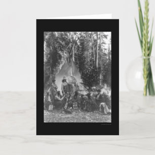 Cartão De Festividades Reunião de Pré-Natal Indiana de Flathead em 1916