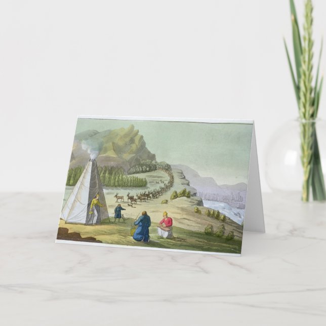 Cartão De Festividades Reunindo a rena, Lapland, chapeia 47 'de Le Costu (Frente)