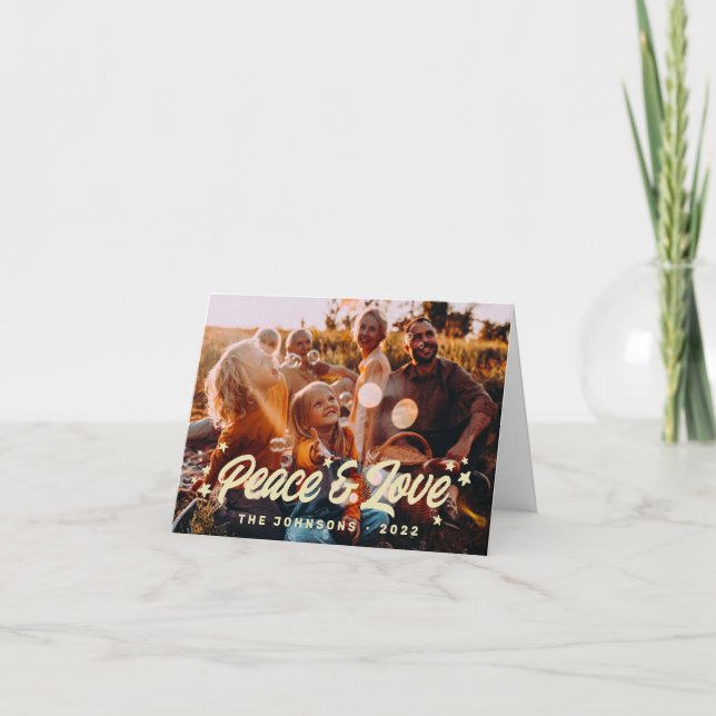 Cartão De Festividades Reuniões Simples Modernas Stars Foto da Família (Frente)